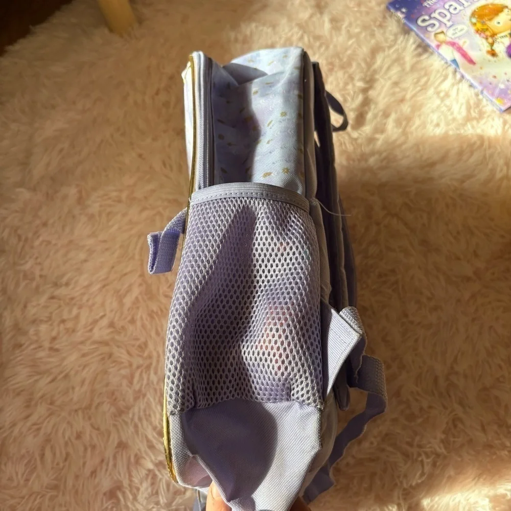 Disney Frozen Kids Backpack - Silver and Purple Elsa Anna Book Bag